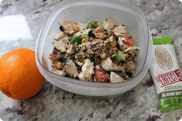 easy chicken quinoa packed lunch