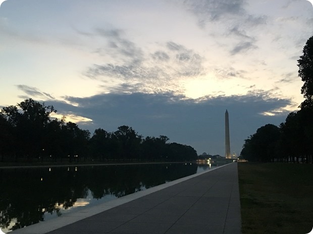 early morning dc run reflecting pool