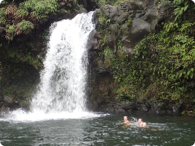 waterfall swimming road to hana