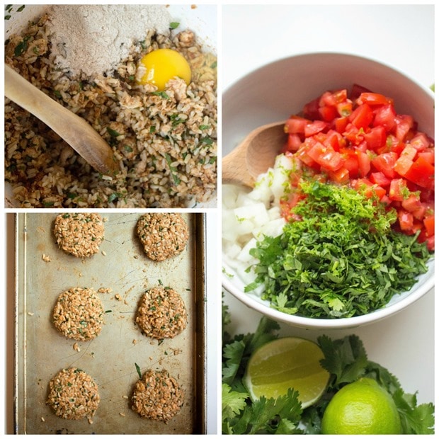 how to make salmon brown rice cakes