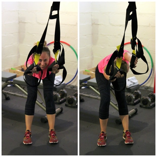trx hip and calf stretch