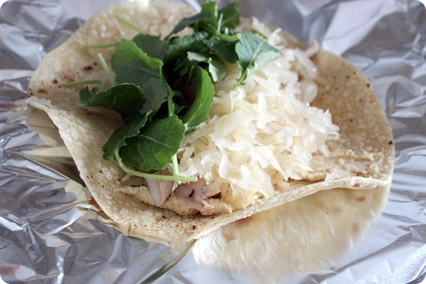 chicken sauerkraut wrap
