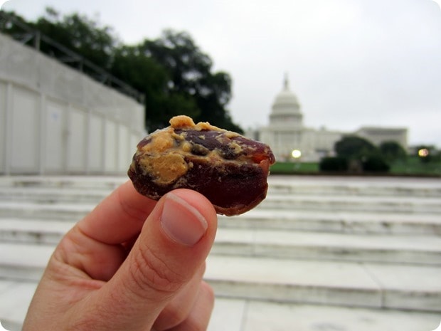 nut butter stuffed salty dates