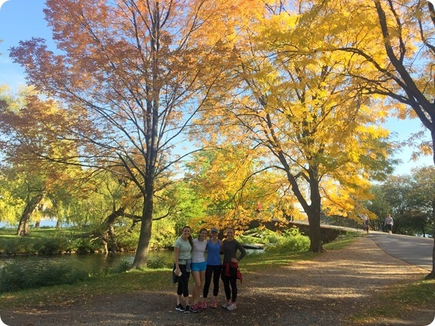 running in boston fall colors