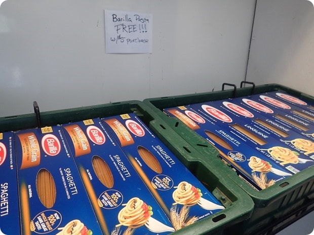 free pasta on veggie van