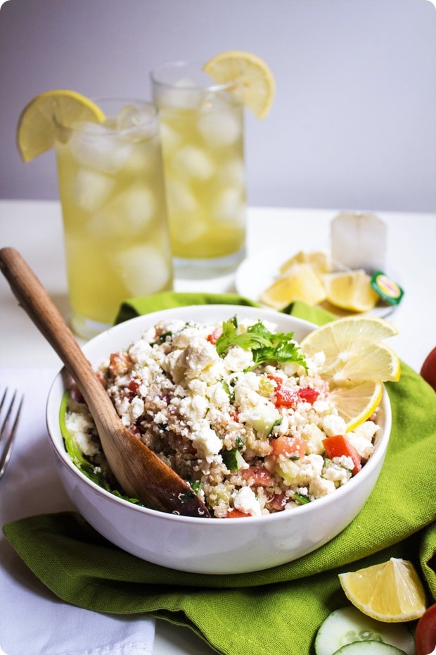 mediterranean green tea quinoa salad recipe