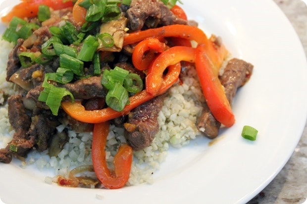 riced cauliflower asian stir fry