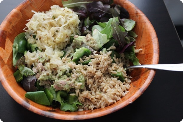 easy tuna sauerkraut salad bowl 