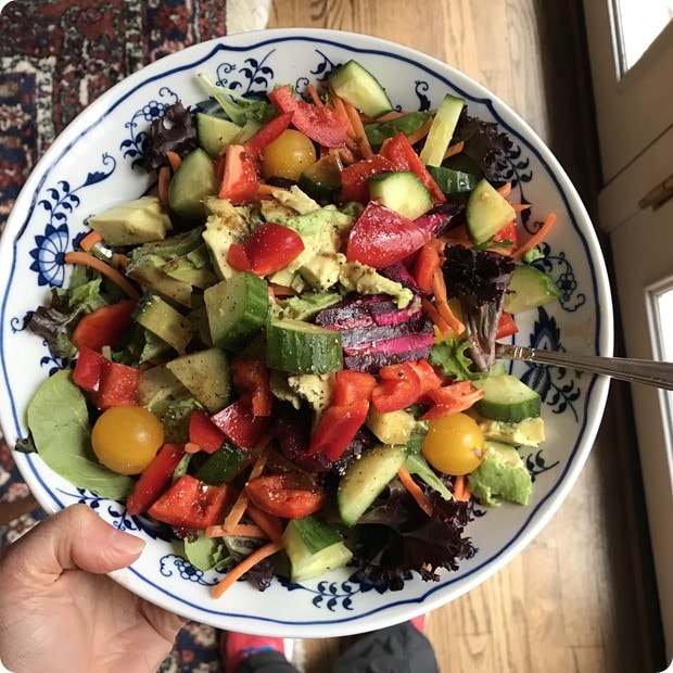 homemade healthy veggie salad
