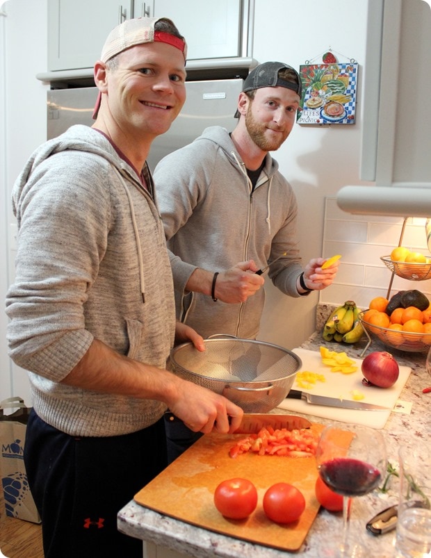 guys cooking dinner
