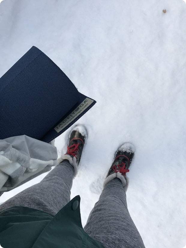 hot yoga in snow