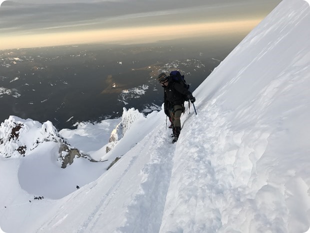climbing mt hood in winter 2