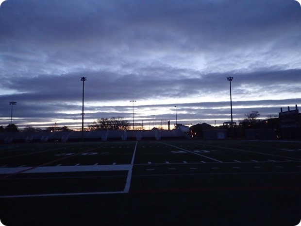 morning track sunrise winter
