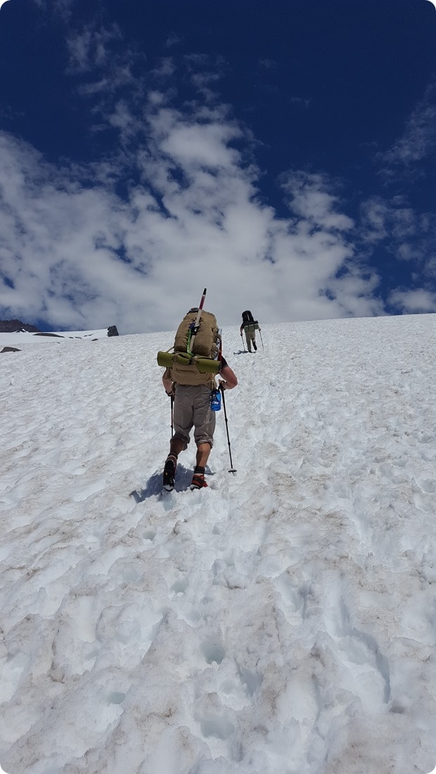 mt rainier muir snowfields steep climbing