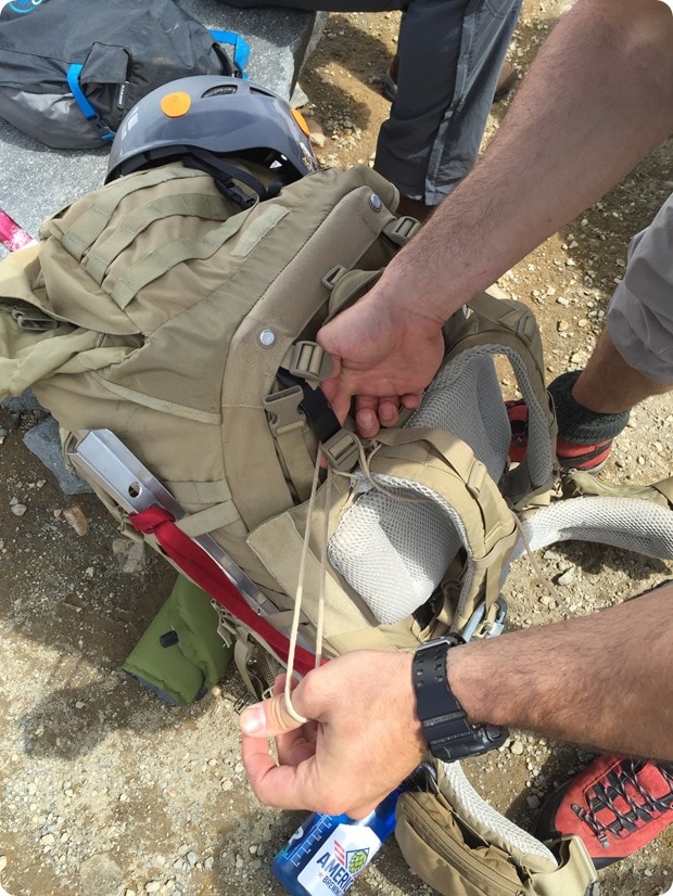 repair a climbing bag with a parachute cord rainier