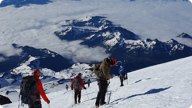 view from mt rainier climb descent
