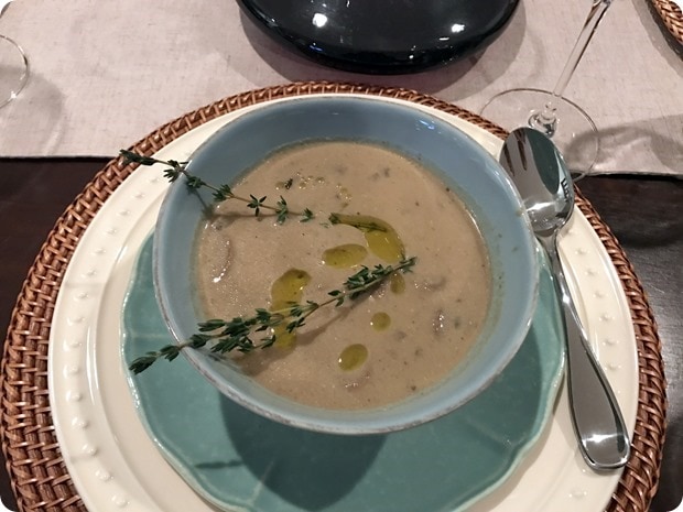 mushroom soup with truffle oil