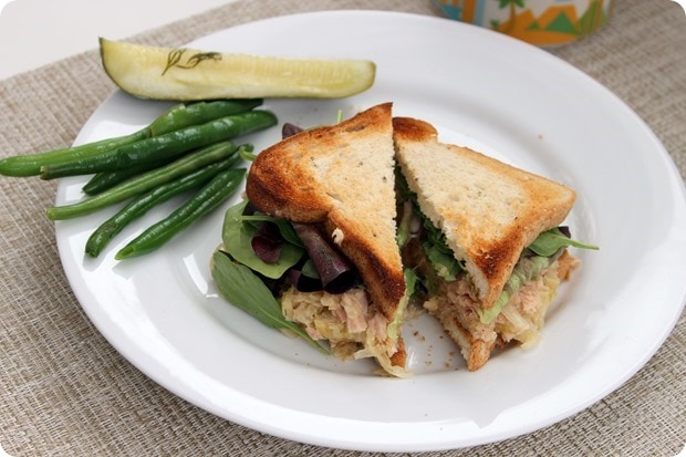 tuna hummus sauerkraut sandwich