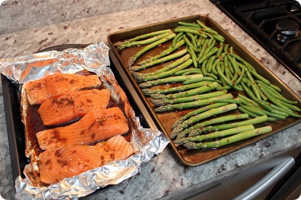 sheet pan salmon with veggies