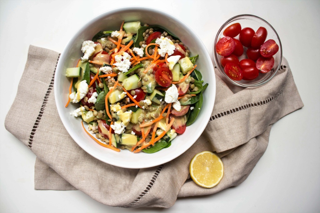 lentil grain salad bowl