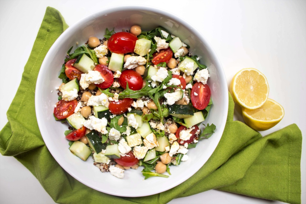 Mediterranean grain salad bowl