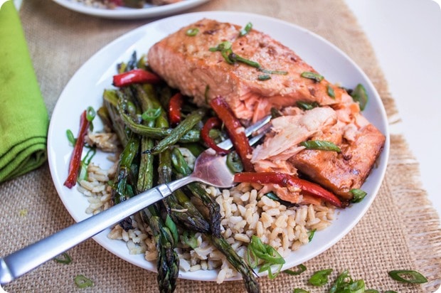 sheet pan ginger soy salmon 6