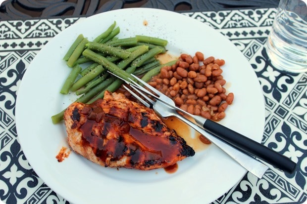 bbq chicken with baked beans