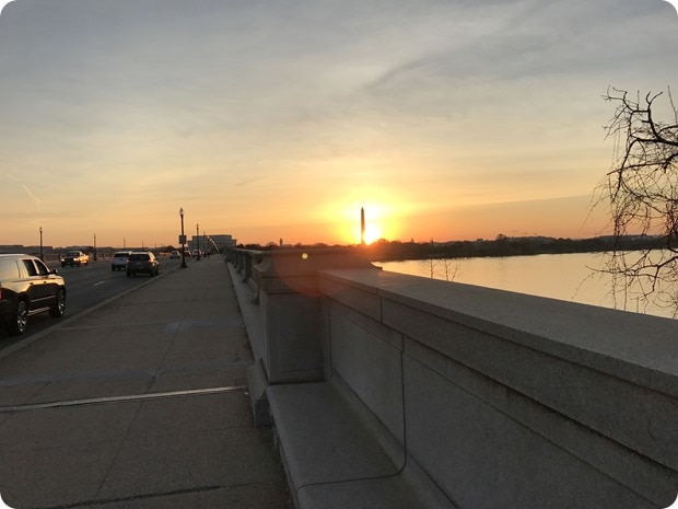 memorial bridge sunrise