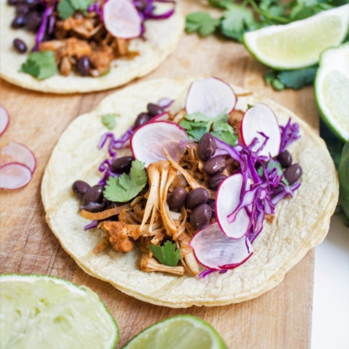 15-Minute Jackfruit Carnitas Tacos (Vegan)