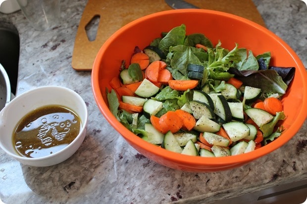 salad with homemade vinaigrette