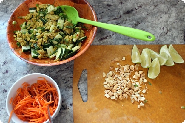 asian ground turkey lettuce cups