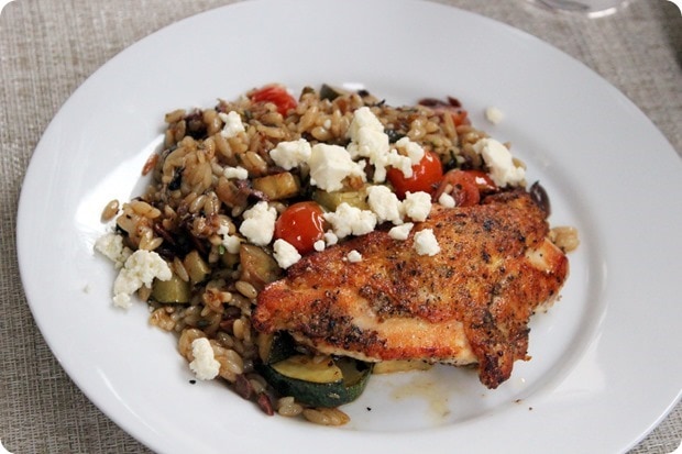 chicken with orzo veggies