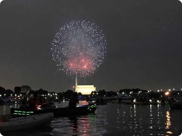 dc fireworks from a kayak