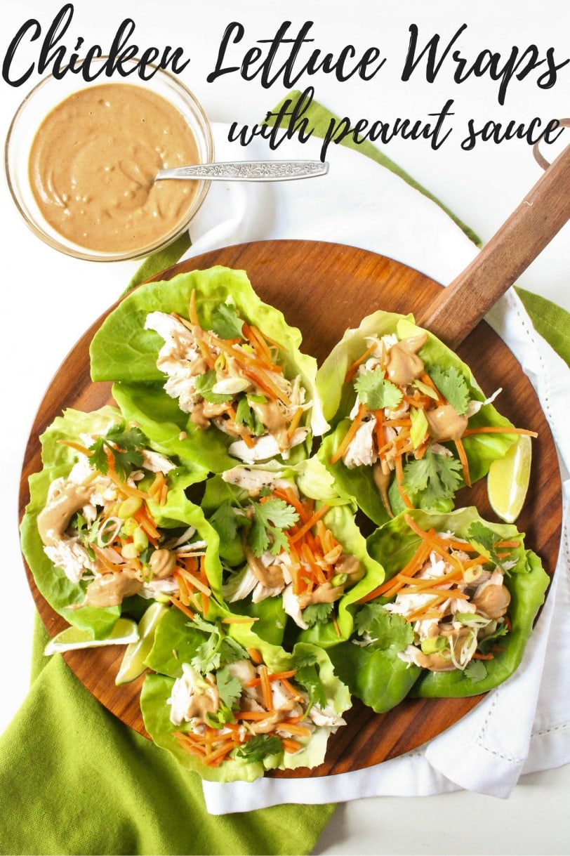 Chicken Lettuce Wraps with Peanut Sauce