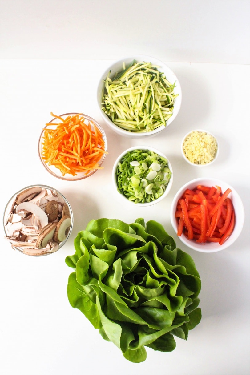 Healthy Lettuce Wrap Recipes ingredients - veggies
