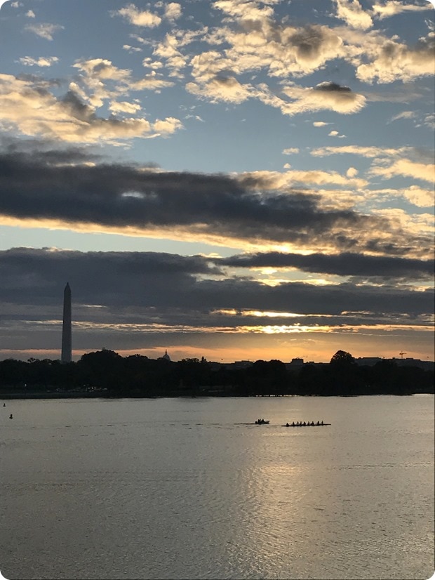 sunrise from memorial bridge dc