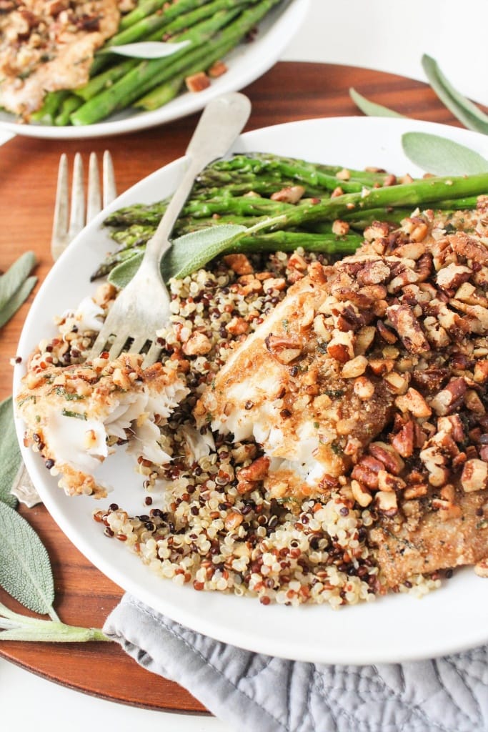 Sage & Pecan Crusted Tilapia recipe