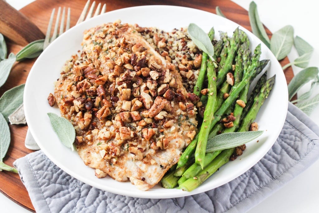 Sage & Pecan Crusted Tilapia recipe