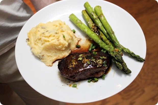 blue apron steak mashed potatoes