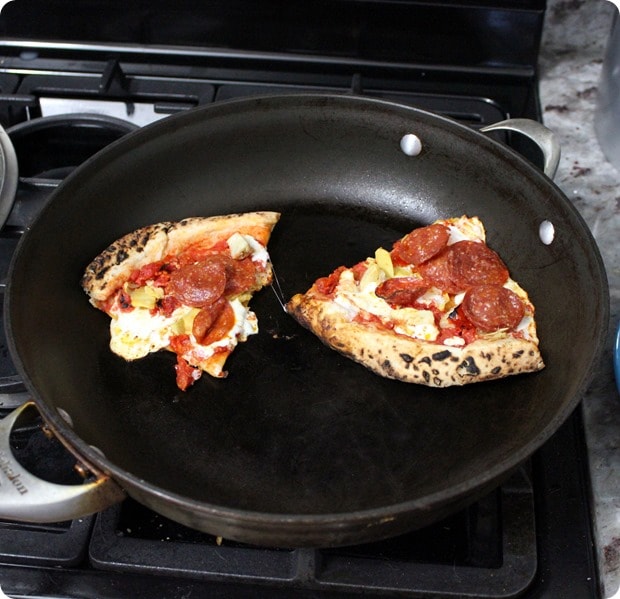 best way to reheat leftover pizza