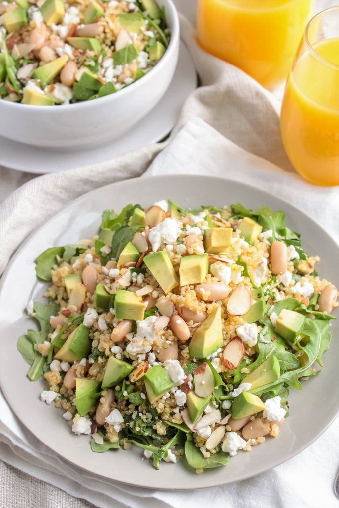 Quinoa Salad with Orange Vinaigrette, Avocado & Arugula recipe