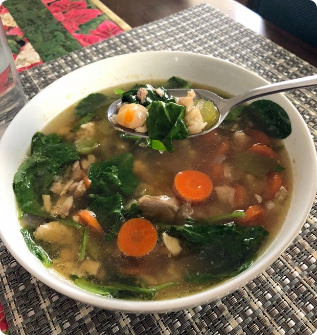 homemade turkey veggie soup
