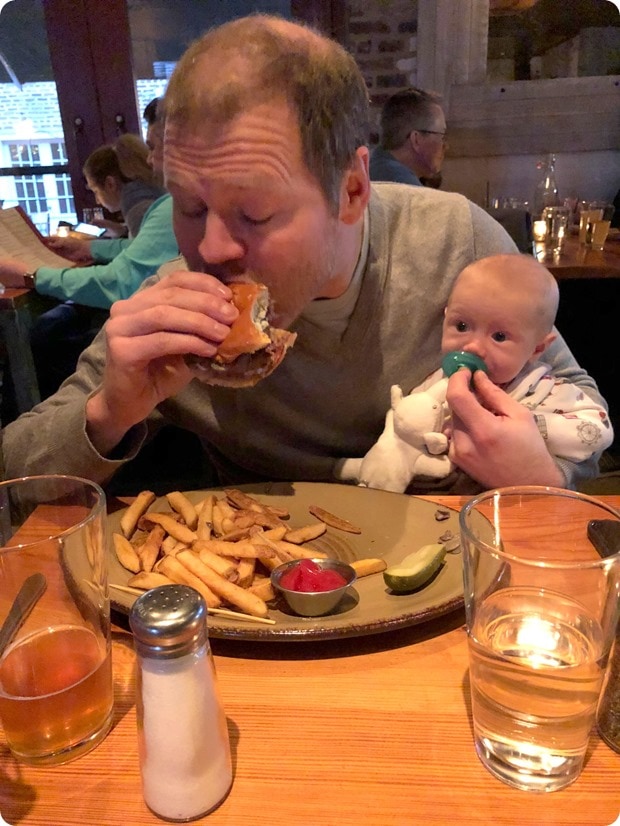 dinner with baby in tow