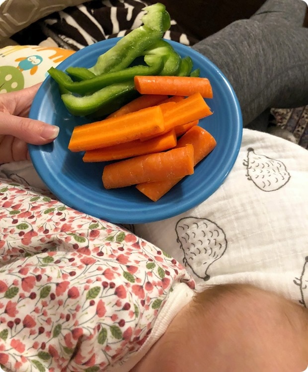 pre dinner snack on veggies
