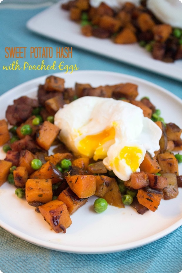 hash with poached eggs
