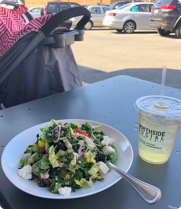lunch out with baby in tow