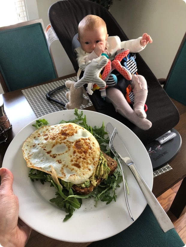 avocado toast with baby