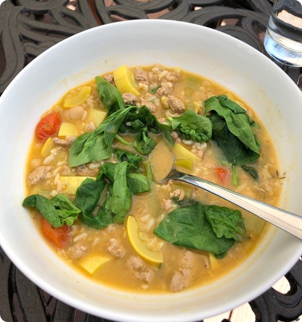 soup turkey veggie rice