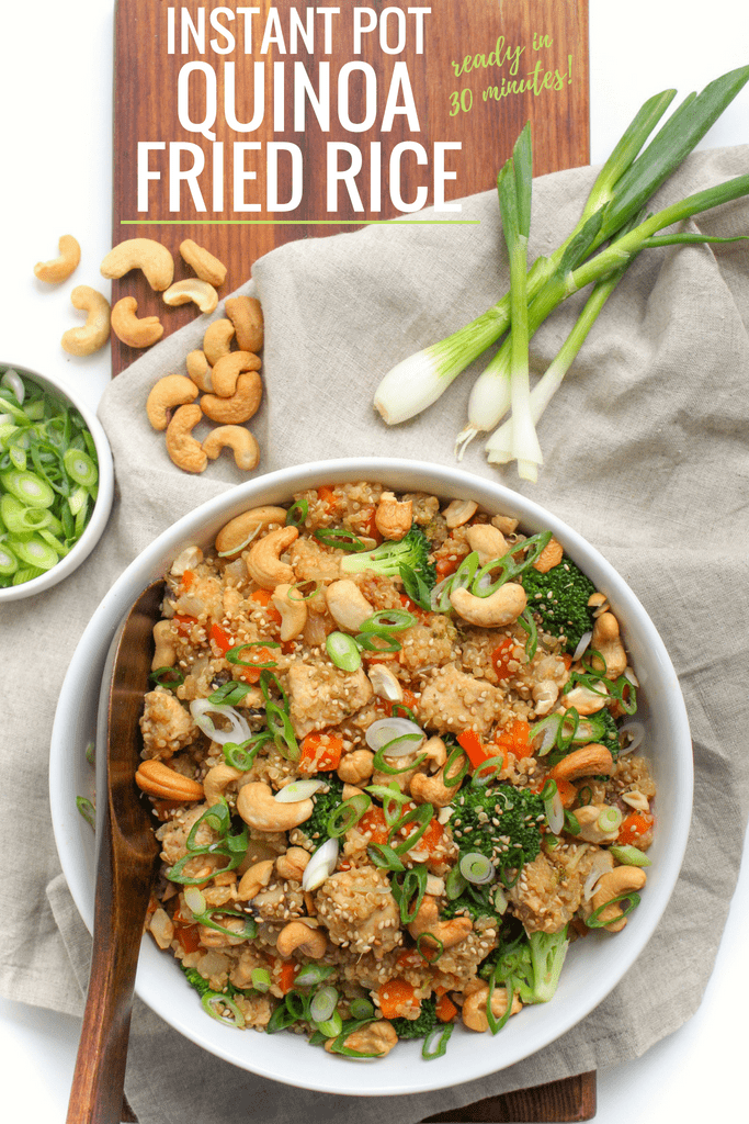 healthy instant pot chicken fried rice with quinoa