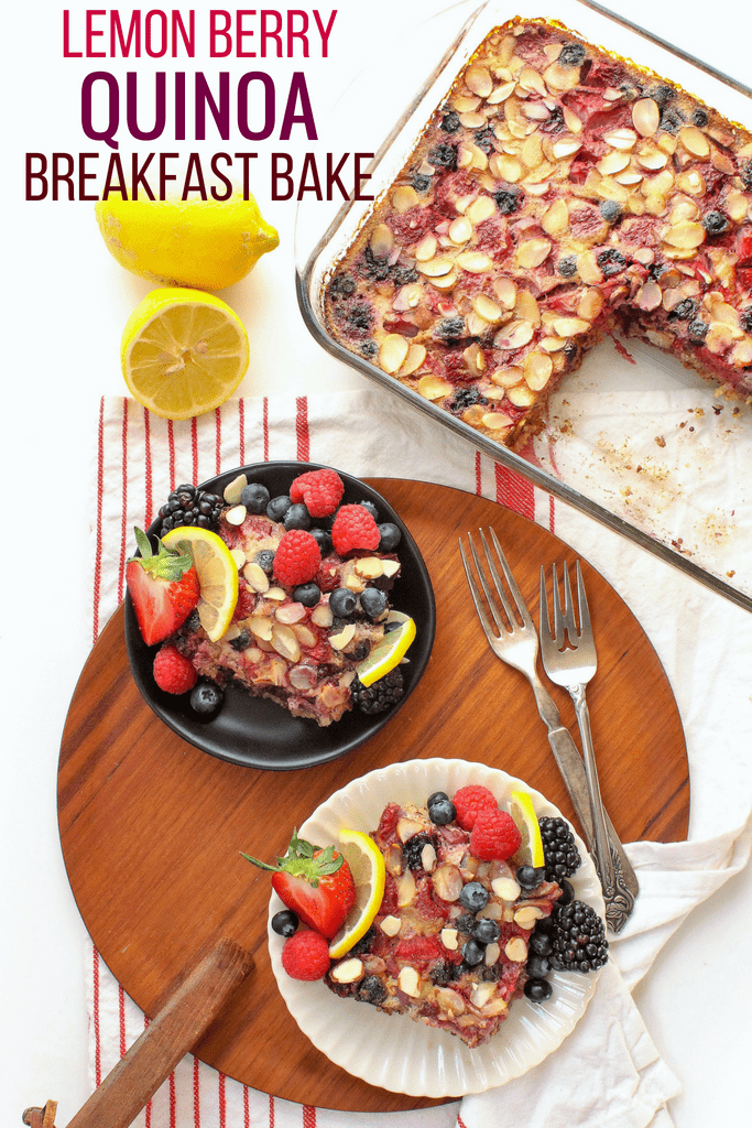 Berry quinoa bake with lemon and almonds